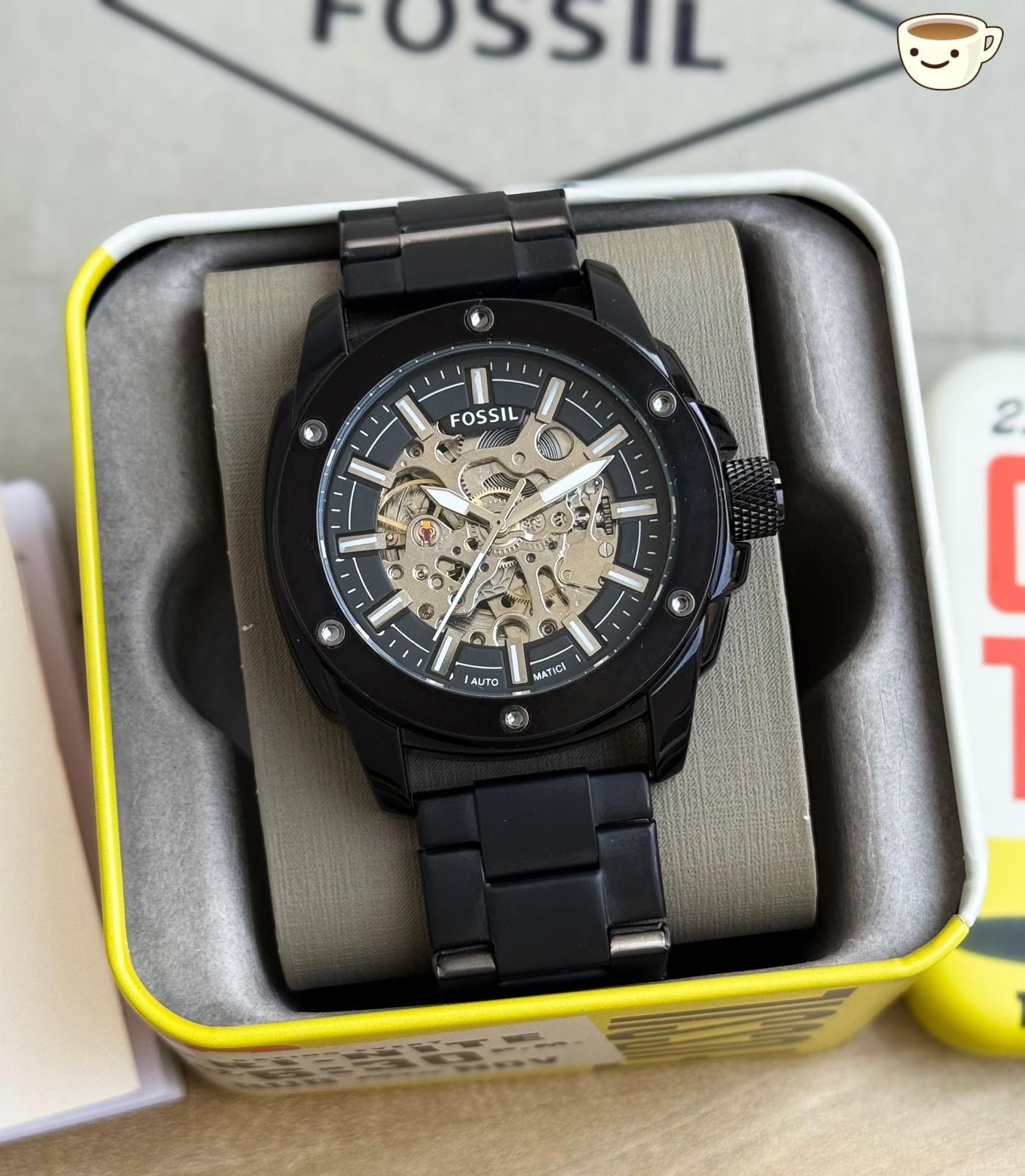 Black Classic Skeleton Men's Premium Watch