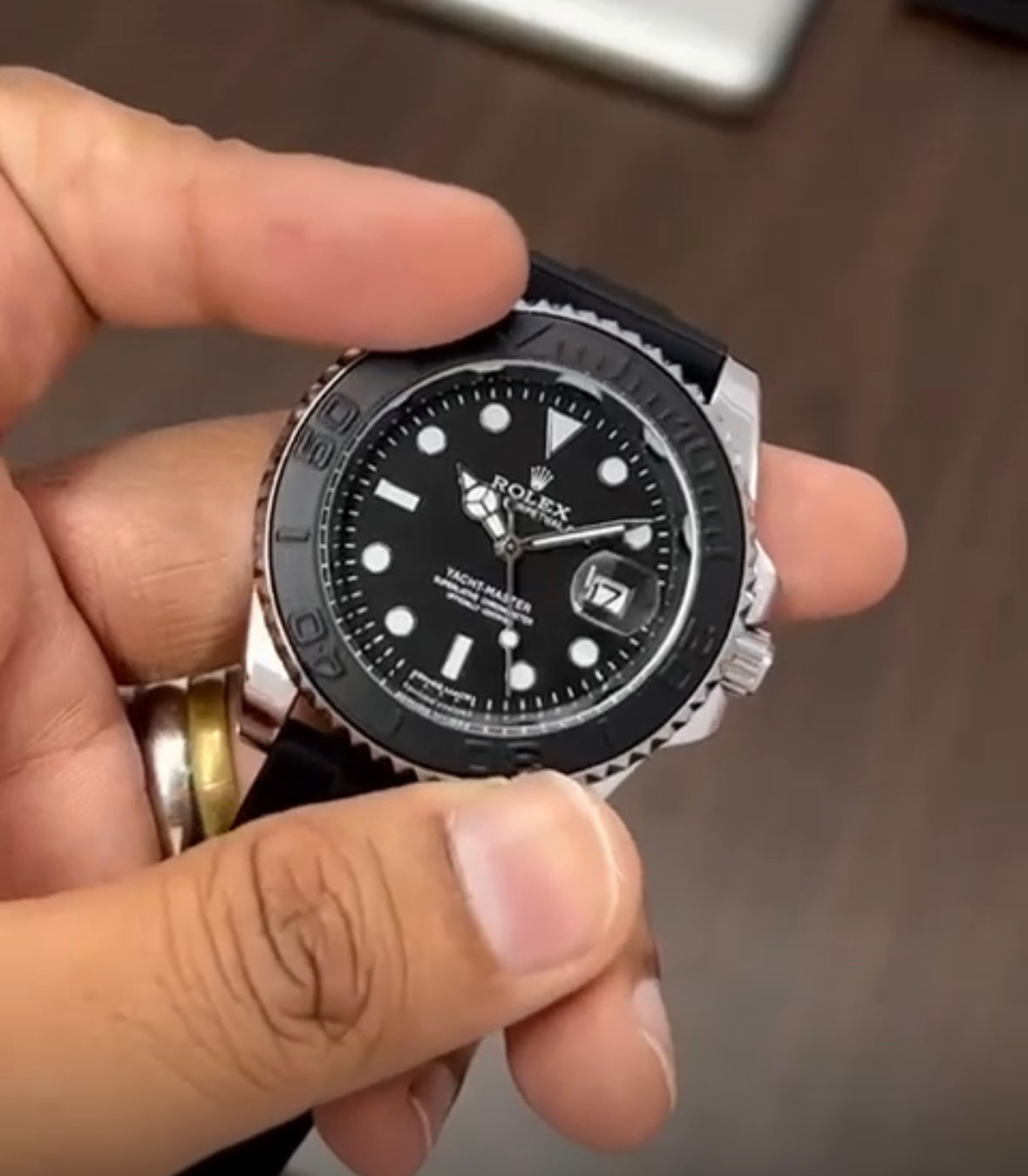 Men's Quartz Watch - Yacht Master Style - Black Combination