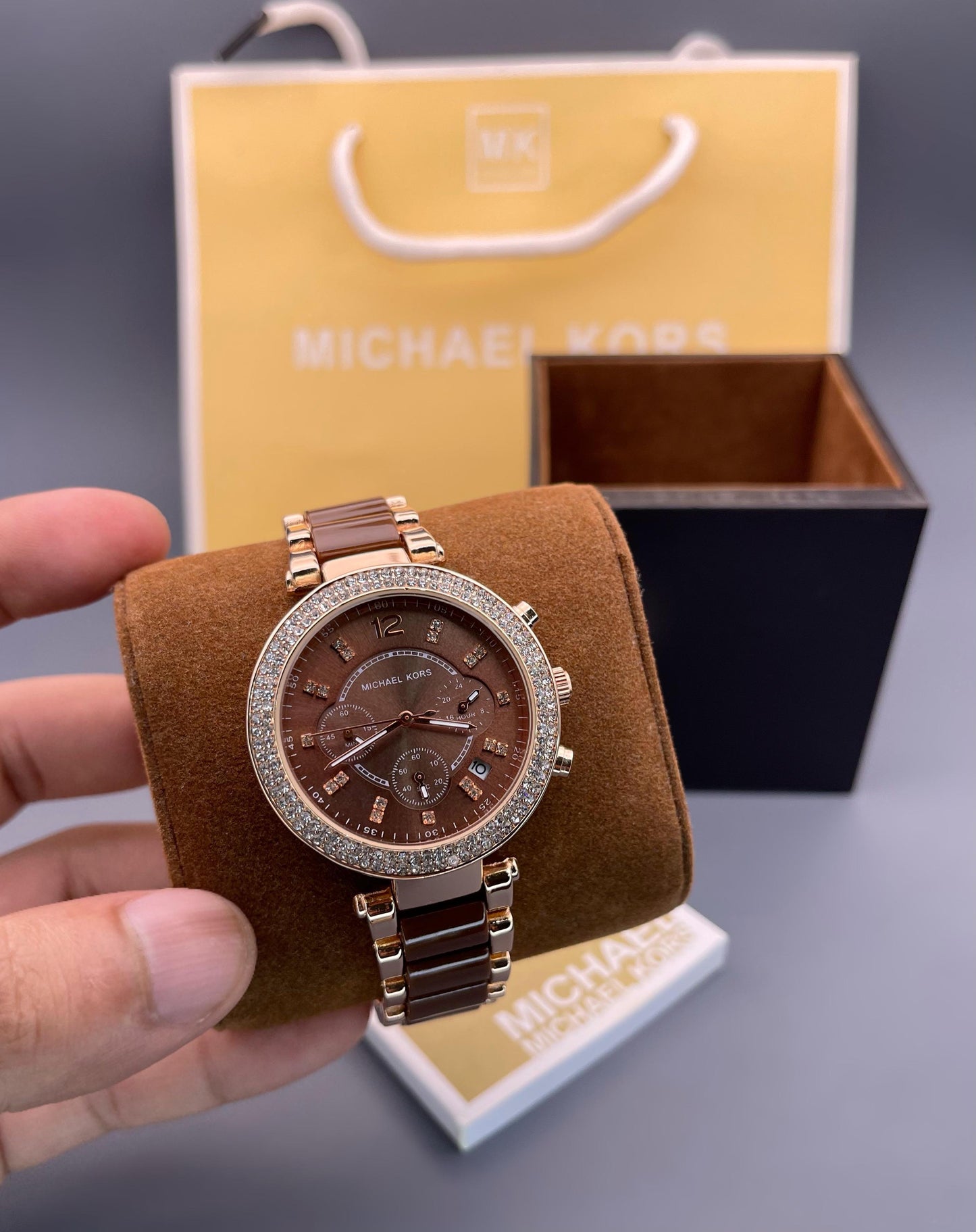 Premium Ladies Chronograph Watch – Brown Dial
