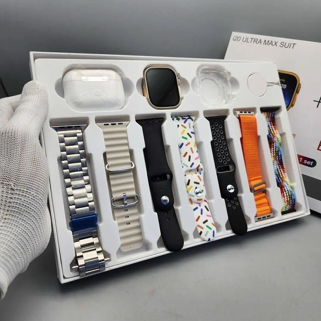 Smartwatch 10in 1set - i20 Ultra Max Suit Combo