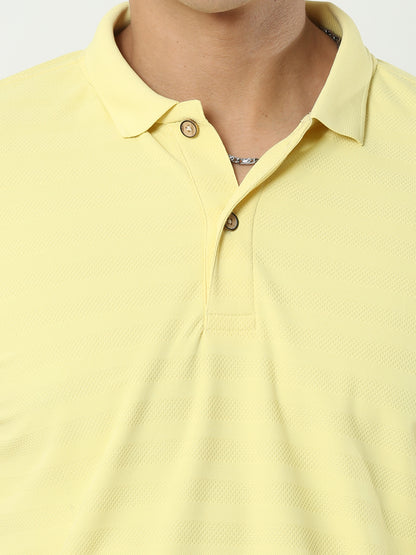 MENS CLASSIC POLO SELF STIPED TSHIRT