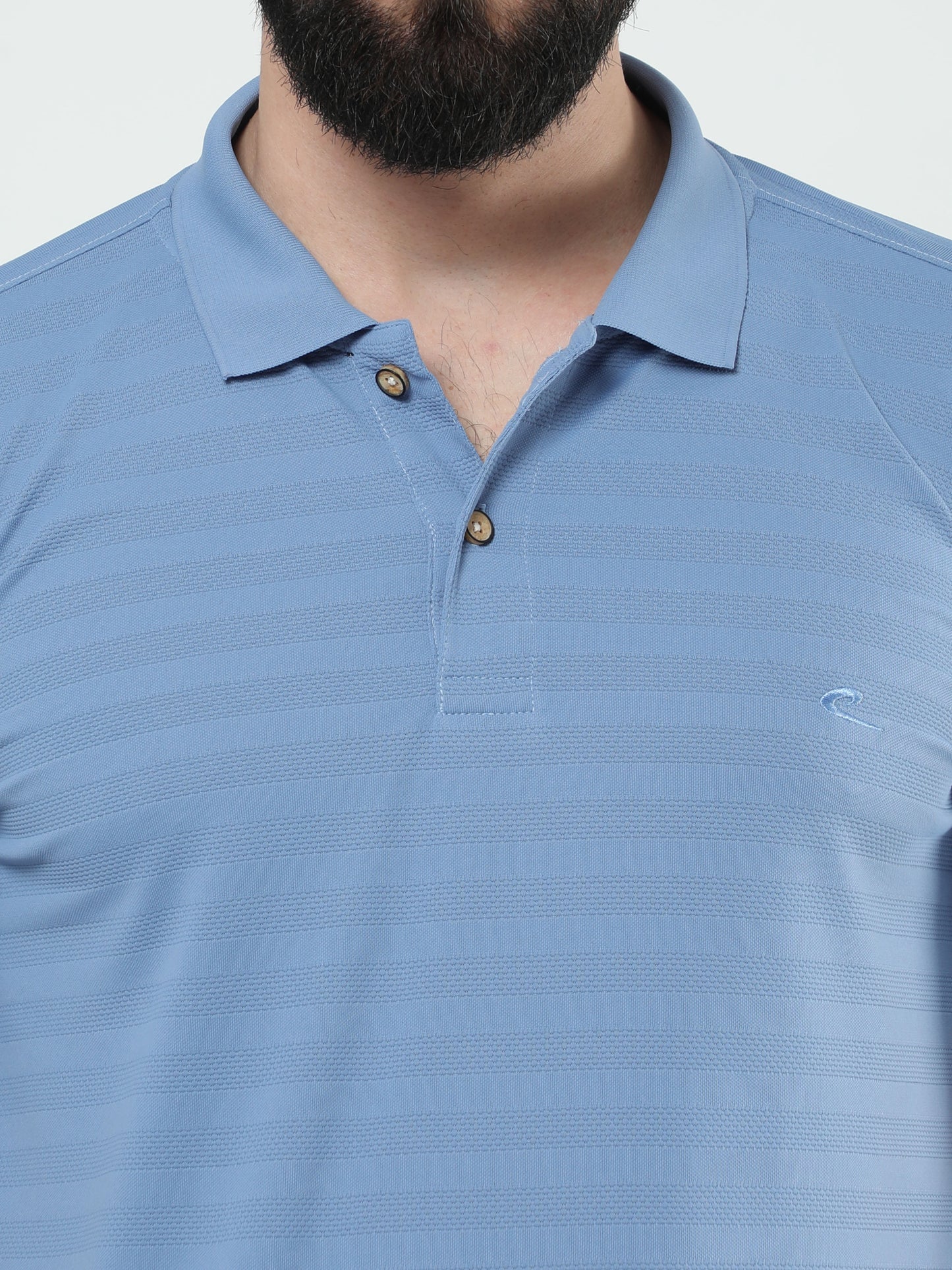 MENS CLASSIC POLO SELF STIPED TSHIRT