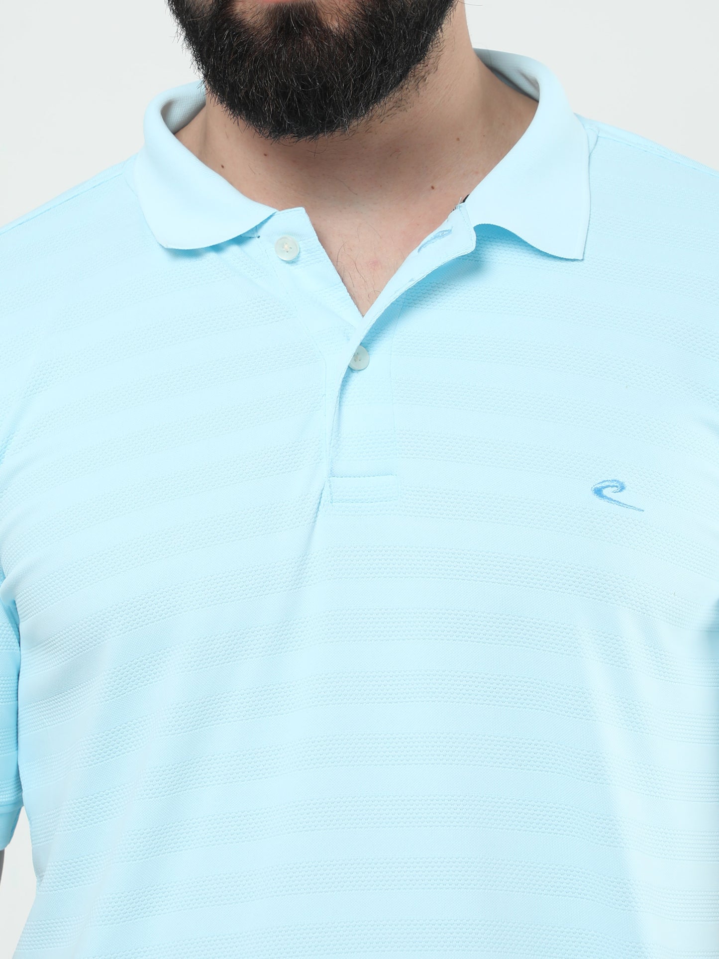 MENS CLASSIC POLO SELF STIPED TSHIRT