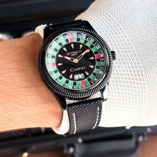 Luxury Casino-Inspired Men’s Watch | 45.5mm Dial | Premium Design | Quartz Movement