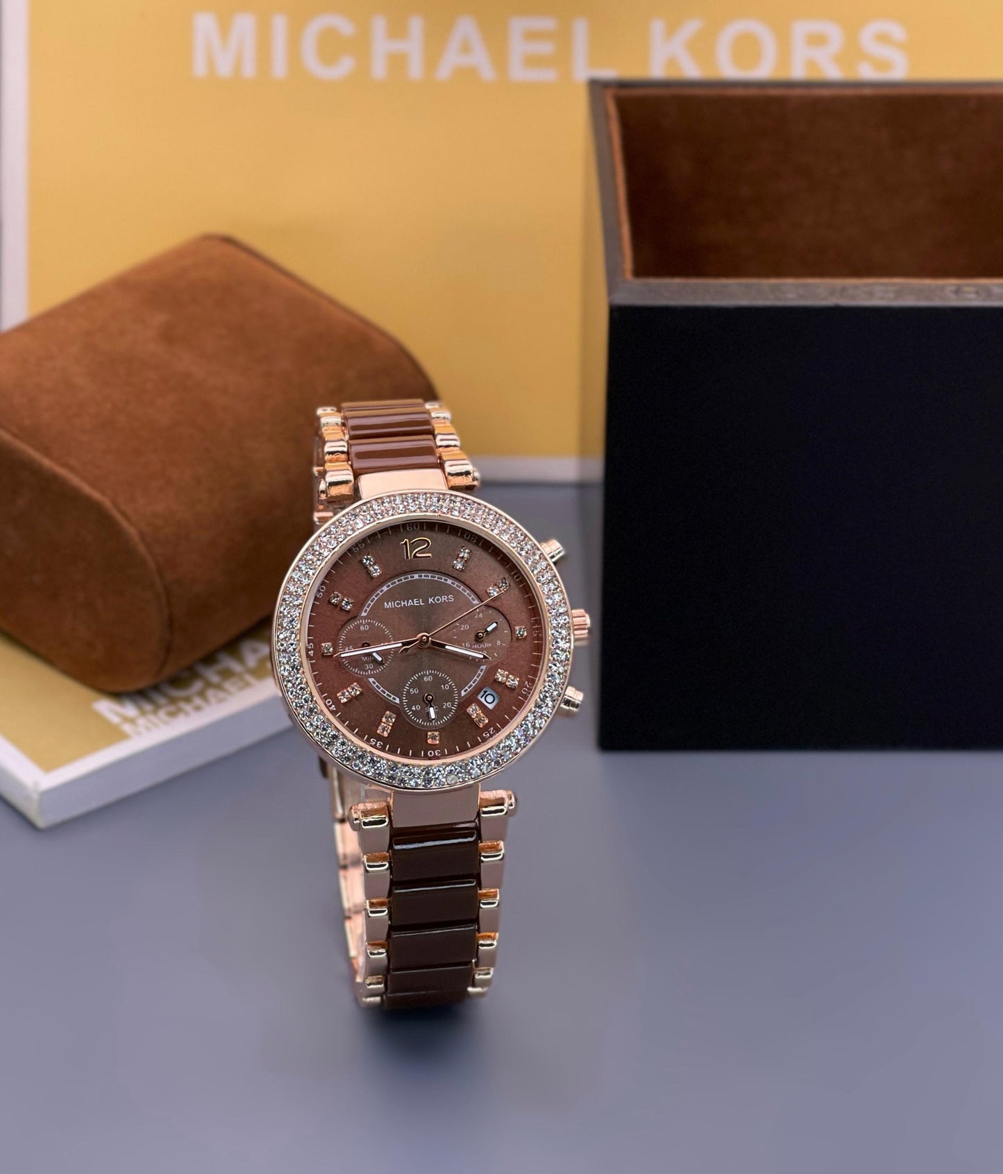 Premium Ladies Chronograph Watch – Brown Dial