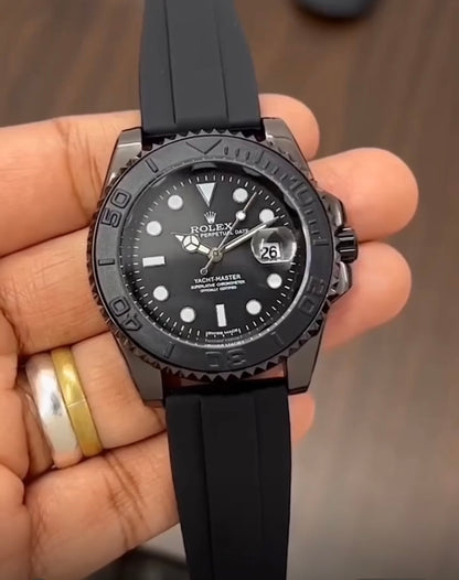 Men's Quartz Watch - Yacht Master Style - Black Combination