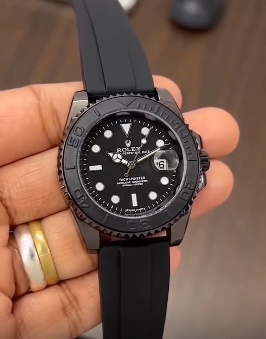 Men's Quartz Watch - Yacht Master Style - Black Combination