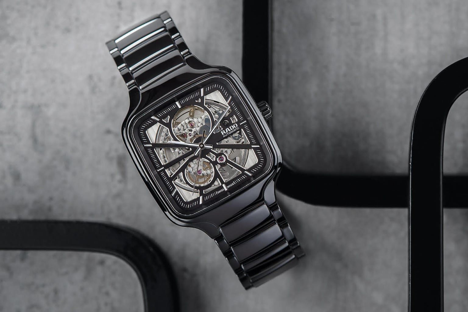 Exclusive Automatic Open Heart Watch – All Black Ceramic Edition
