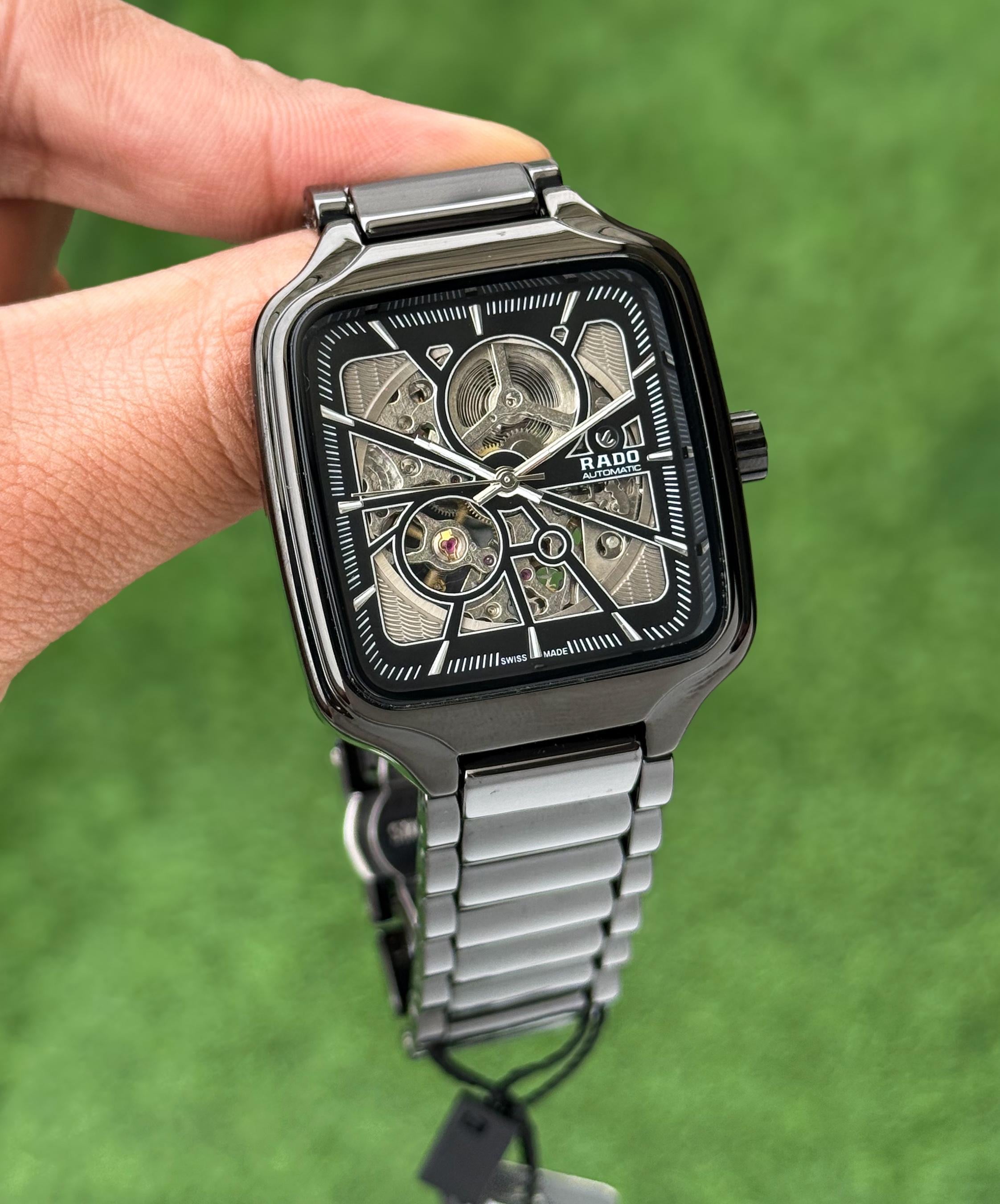 Exclusive Automatic Open Heart Watch – All Black Ceramic Edition