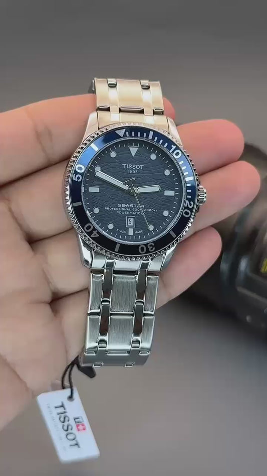 Elegant Blue Dial Stainless Steel Watch – Men’s Edition
