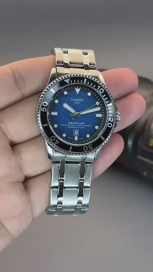 Elegant Blue Dial Stainless Steel Watch – Men’s Edition